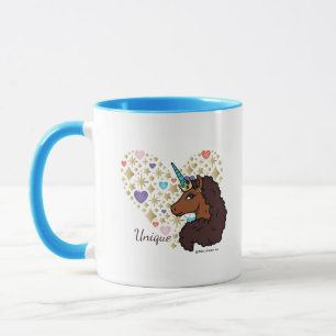 Mug Afro Unicorn   Design cardiaque unique