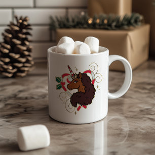 Mug Afro Unicorn Sucre de canne Heart Holiday