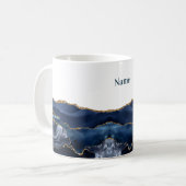 Mug Agate Bleu Patriotique Or (Devant gauche)