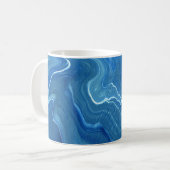 Mug Agate de marbre bleu Résumé (Devant gauche)