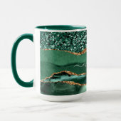 Mug Agate Green Parties scintillant or marbre Nom pers (Gauche)