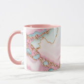 Mug Agate Marble Moderne Blue Rose Gold Collection (Gauche)