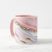 Mug Agate Marble tendance Blue Pink Gold Collection (Devant gauche)