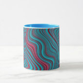 Mug Agate marbré bleu et magenta ondulé Abrégé (Centre)