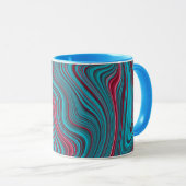 Mug Agate marbré bleu et magenta ondulé Abrégé (Devant droit)