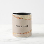 Mug Agate marbre parties scintillant en pierre beige o (Centre)