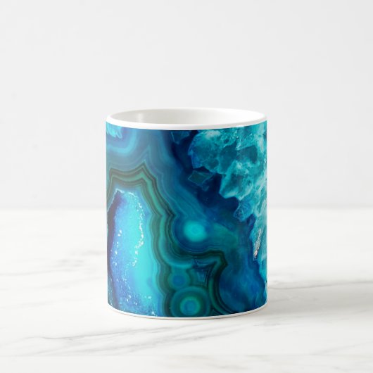 Mug Agate moderne en marbre bleu (Centre)