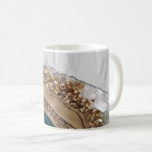 Mug Agate noir doré Marbre blanc (Devant droit)