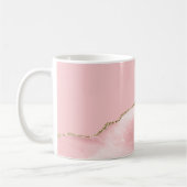Mug Agate Rose Pâle Paillettes d'Or (Gauche)