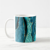 Mug Agate Turquoise Blue Gold Parties scintillant Aqua (Gauche)
