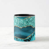 Mug Agate Turquoise Blue Gold Parties scintillant Marb (Centre)