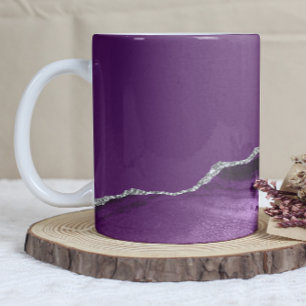 Mug Agate Violet Pailleté Argent