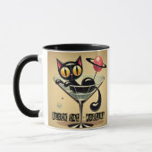 Mug Âge atomique Futuriste de l'espace Noir Cat Martin (Gauche)