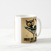 Mug Âge atomique Futuriste de l'espace Noir Cat Martin (Devant droit)