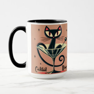 Mug Âge atomique Futuriste de l'espace Noir Cat Martin