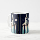 Mug Âge Spatial Rétro Bateau Fusée Années 50 (Devant gauche)