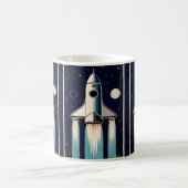 Mug Âge Spatial Rétro Bateau Fusée Années 50 (Centre)