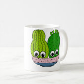 Mug Agencement de cactus mignons dans un bol en poteri (Devant droit)