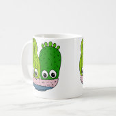 Mug Agencement de cactus mignons dans un bol en poteri (Devant gauche)