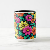 Mug Agencement de fleurs colorées (Centre)