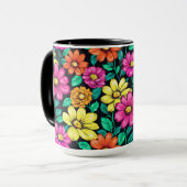 Mug Agencement de fleurs colorées (Devant gauche)