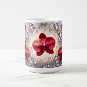 Mug Agencement Élégant d'Orchidées Rouges