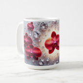 Mug Agencement Élégant d'Orchidées Rouges (Devant gauche)