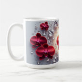 Mug Agencement Élégant d'Orchidées Rouges (Gauche)