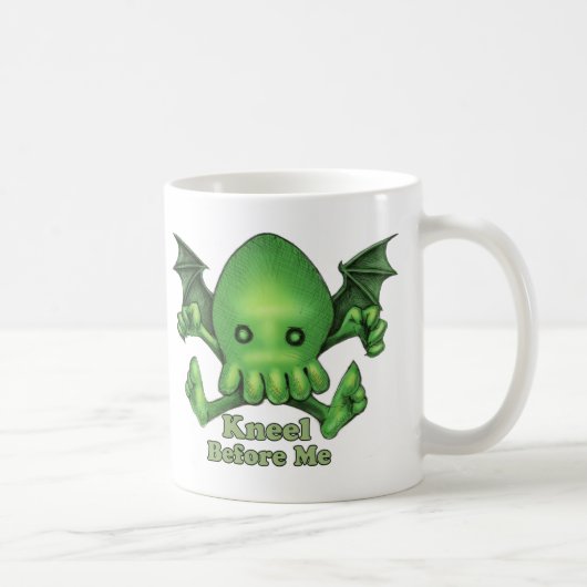 Mug Agenouillement mignon de Cthulhu Chibi avant moi (Droite)