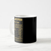 Mug Agent de conformité drôle Faits nutritionnels Moti (Devant gauche)