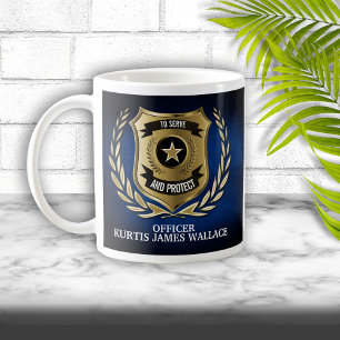 Mug Agent de police Bouclier personnalisé
