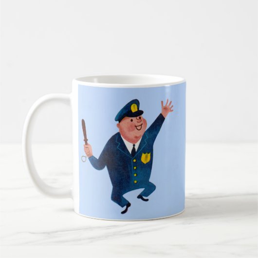 Mug agent de police heureux (Gauche)
