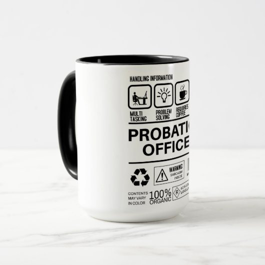 Mug Agent de probation amusant manipuler l'information (Devant gauche)