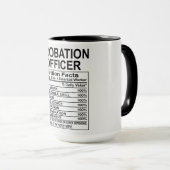 Mug Agent de probation Nutrition Fiches (Devant droit)