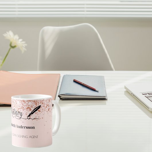 Mug Agent de signature de prêt notaire rose or blush
