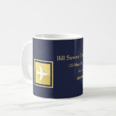 Mug Agent de voyage d'avion encadré en or (Devant gauche)