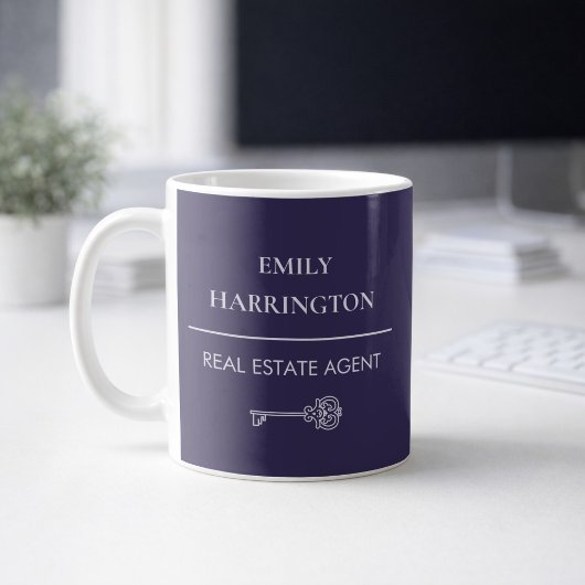 Mug Agent Immobilier Classique Clé Violet