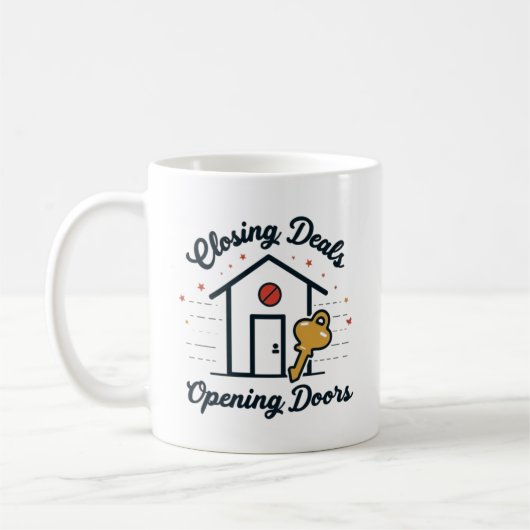 Mug Agent immobilier : Conclure des affaires, Ouvrir d (Gauche)