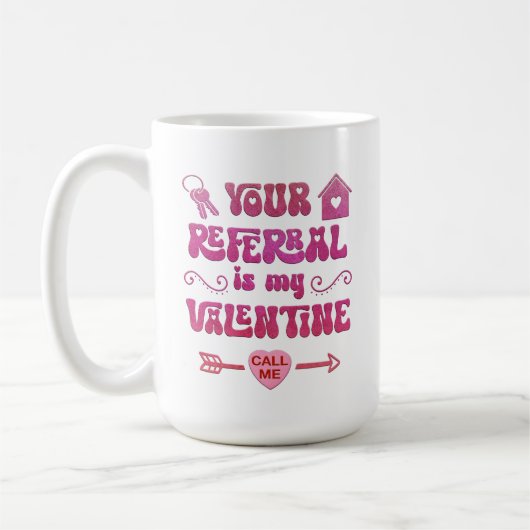 Mug Agent immobilier de la Saint-Valentin, Cadeau de b (Gauche)
