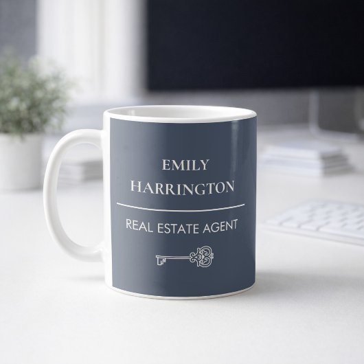 Mug Agent Immobilier Gris Classique Clé