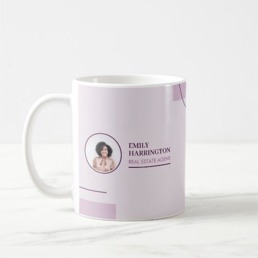 Mug Agent immobilier Lignes fines Rose (Gauche)