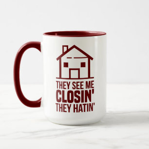Mug Agent immobilier personnalisé, ils me voient ferme