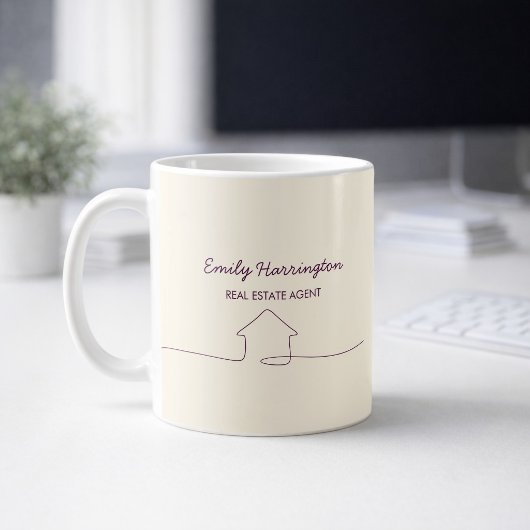 Mug Agent immobilier Prunier en traits de crayon