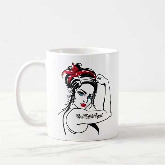 Mug Agent Immobilier Rosie Le Riveter Pin Up (Gauche)