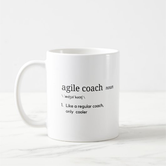 Mug Agile Coach Funny Définition texte noir (Gauche)
