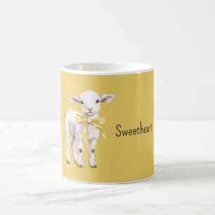 Mug Agneau coeur de l'agneau à l'arc jaune
