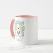 Mug Agneau de dessin Retro Pastel Blue Cute personnali (Devant gauche)