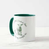 Mug Agneau de Dieu Je regarde vers l'Hymne lyrique (Devant gauche)