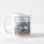 Mug Agneaux vintages habillés de rubans bleus fantaisi (Gauche)