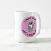 Mug Agressif passif (travail à distance) (rose) (Devant droit)